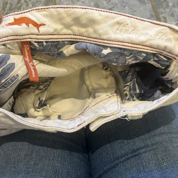 Tommy Bahama Mens 30x32‎ Bleached Sand Weft Side Keys Vintage Slim Jeans Cream - Picture 3 of 14